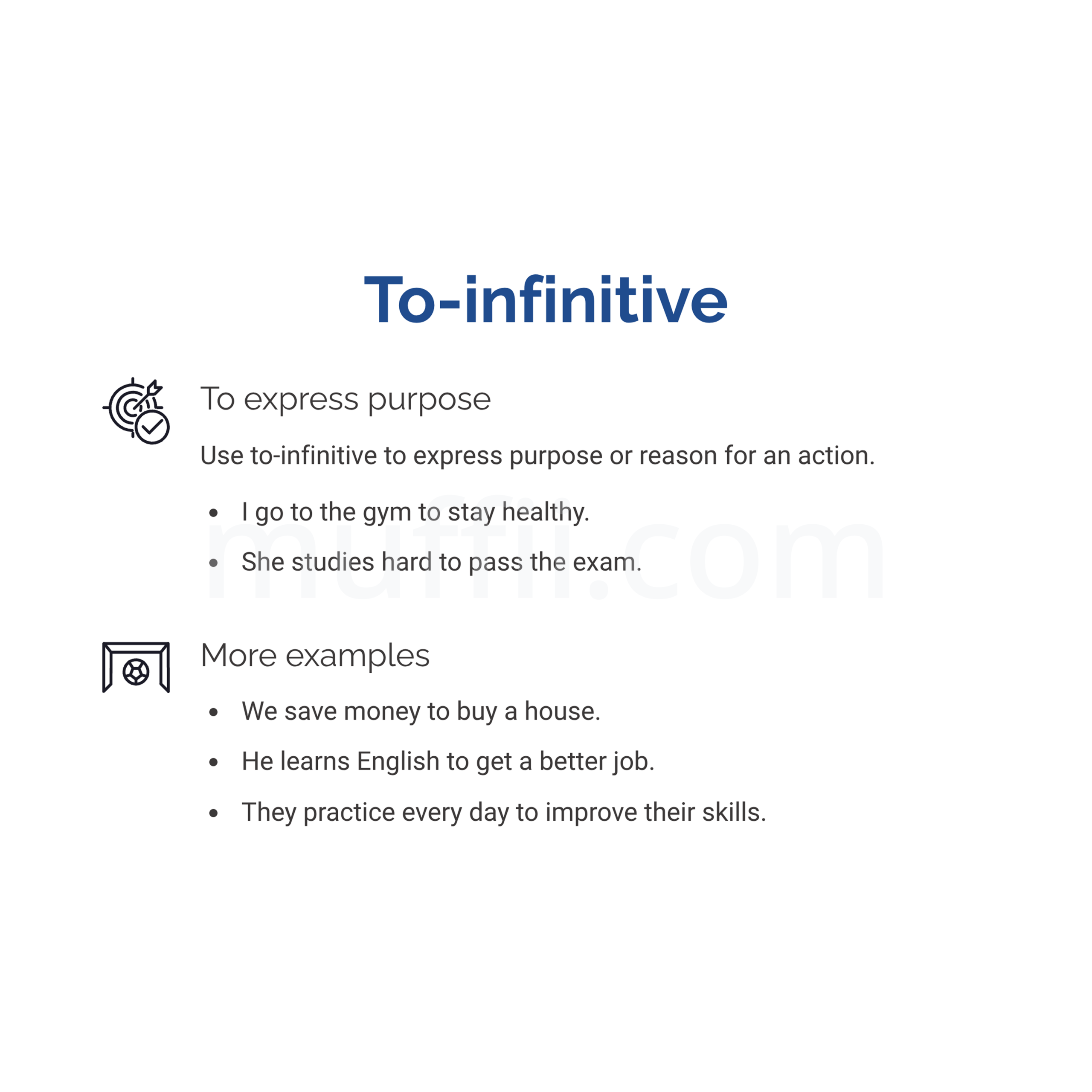 To-infinitive A1 grammar exercises