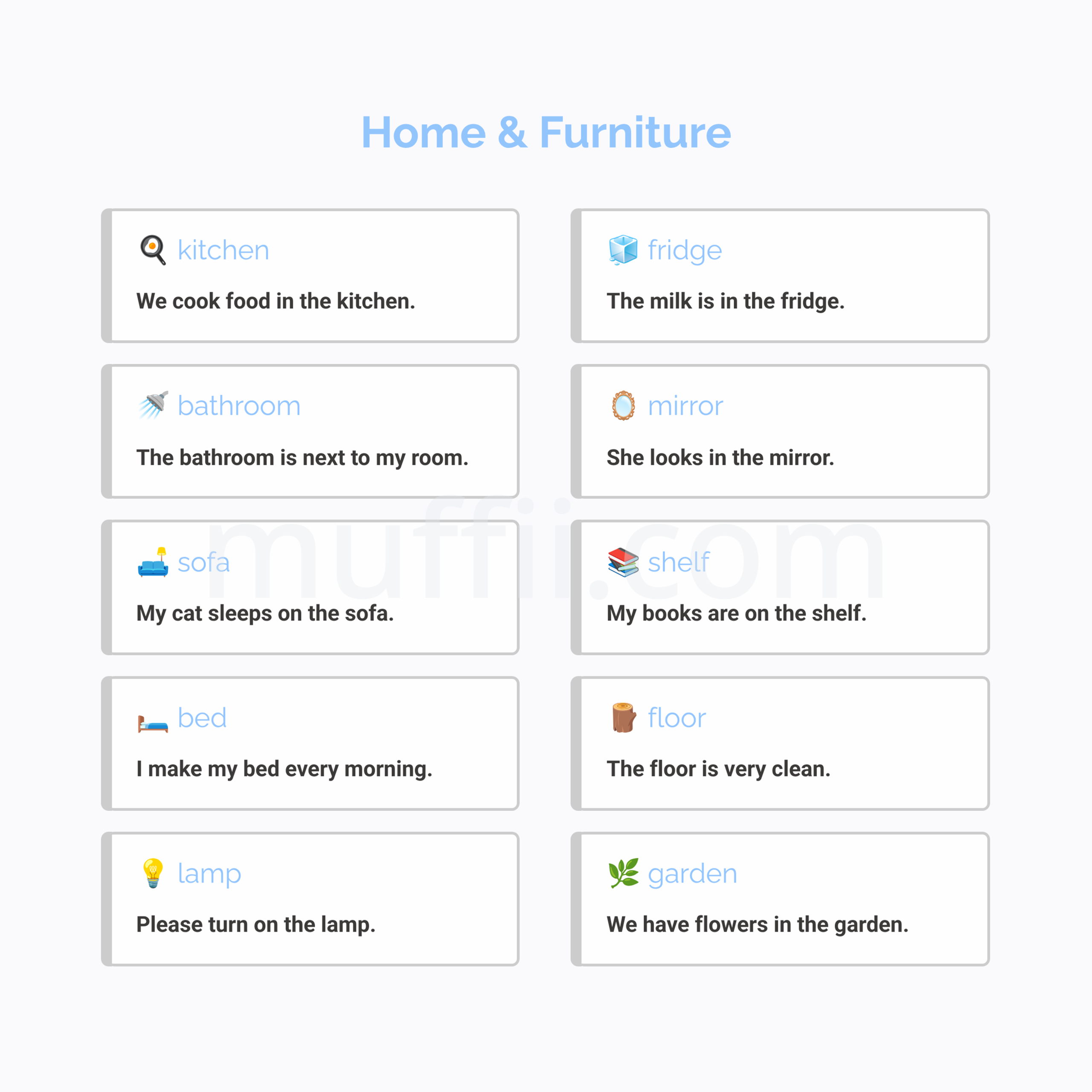 A1 Home and Furniture vocabulary exercises