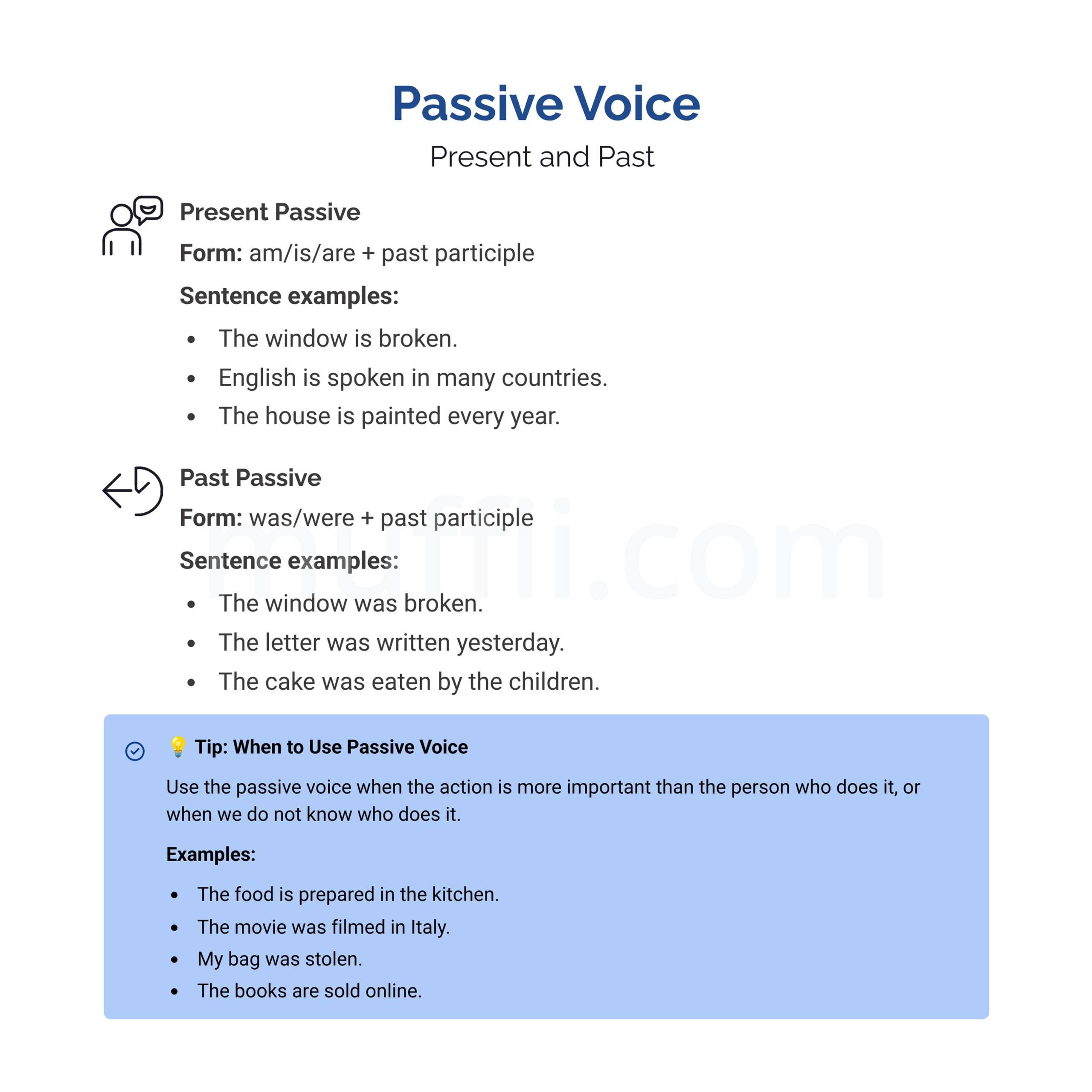 Passive voice grammar exercises