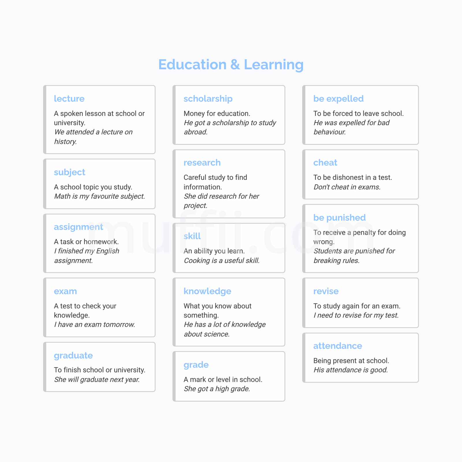 B1 Education and Learning vocabulary exercises