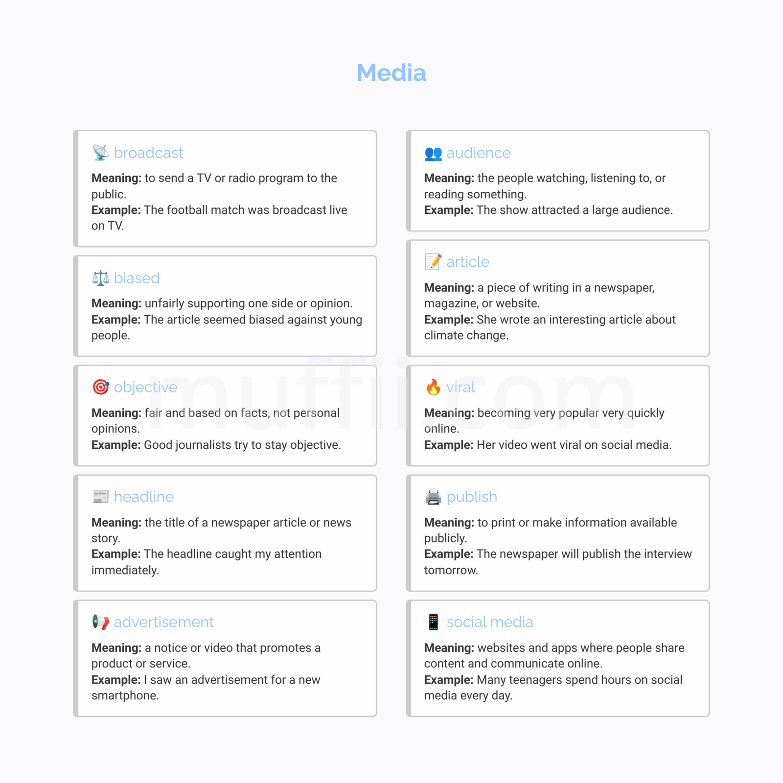 B2 Media vocabulary exercises