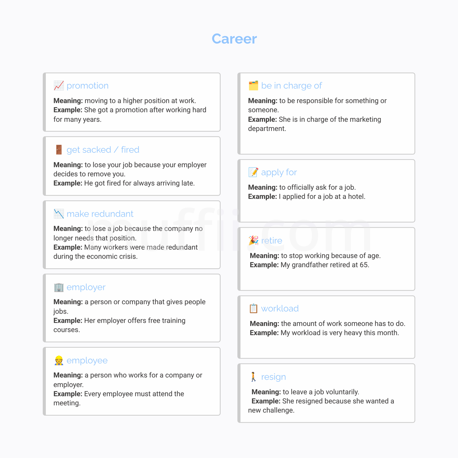 B2 Career vocabulary exercises