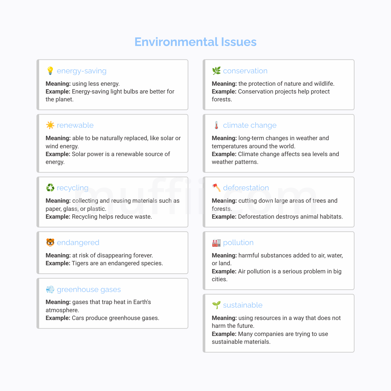 B2 Environmental Issues vocabulary exercises