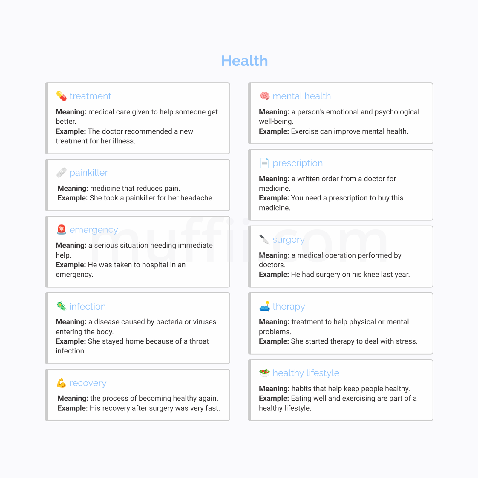 B2 Health vocabulary exercises